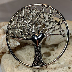 Tree of Life Heart Brooch