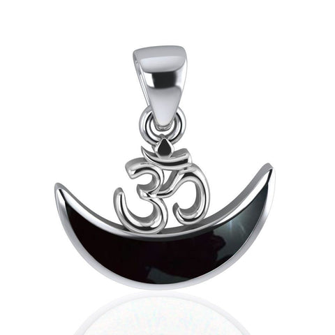 Load image into Gallery viewer, Moon Om Necklace in Sterling Silver