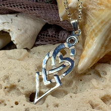 Load image into Gallery viewer, Sterling Silver Celtic Necklace. Celtic love knot necklace is based on a design found on a piece of jewelry at a ancient site in Ireland.