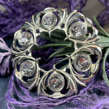 Load image into Gallery viewer, Crystal Celtic Thistle Brooch
