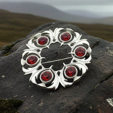 Load image into Gallery viewer, Crystal Celtic Thistle Brooch - Handmade in Scotland
