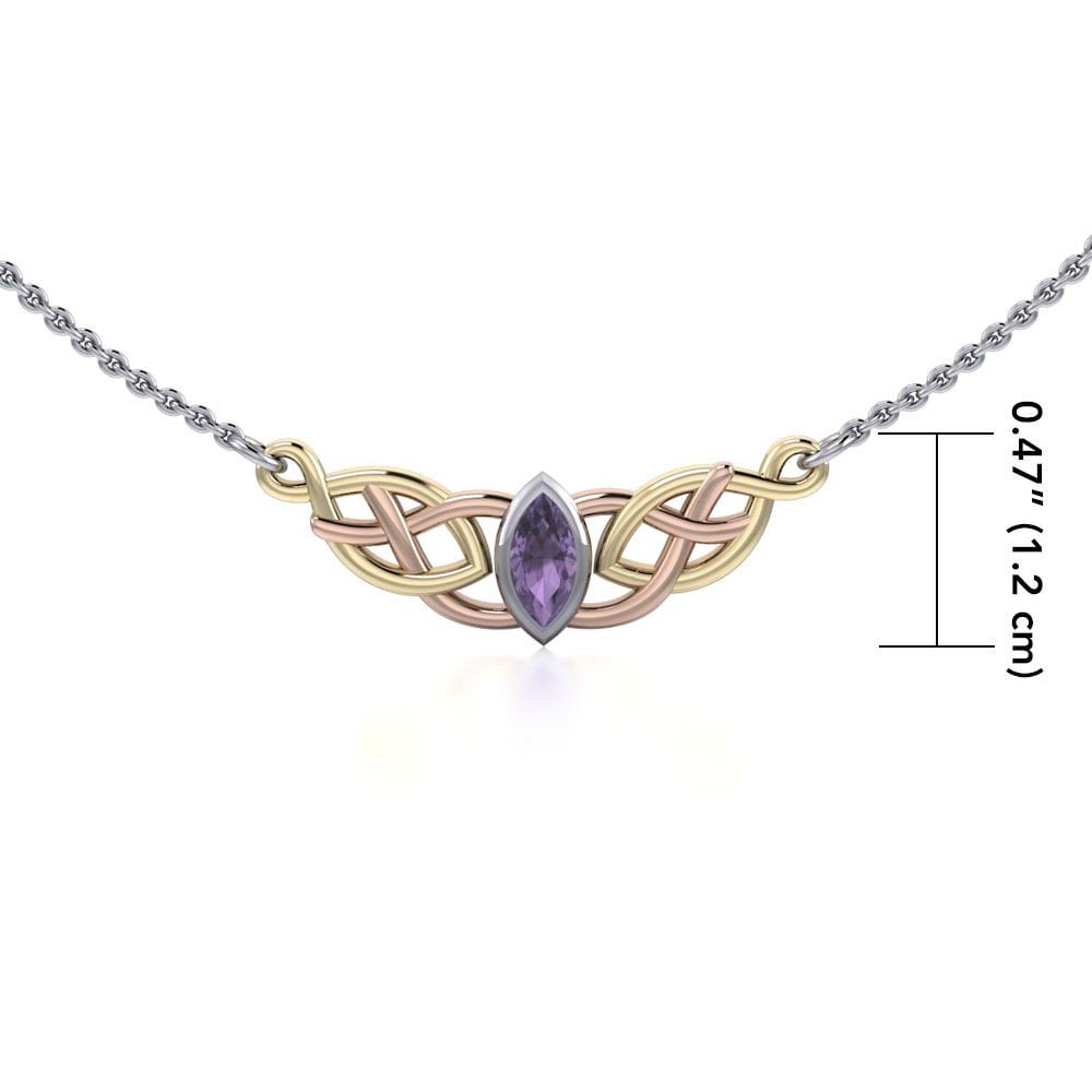 Brielle Celtic Love Knot Necklace with Amethyst — view 9
