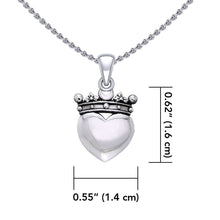 Load image into Gallery viewer, Traditional Irish Claddagh necklace symbolizing love, loyalty and friendship. Sterling silver Irish jewelry Celtic Crystal Designs