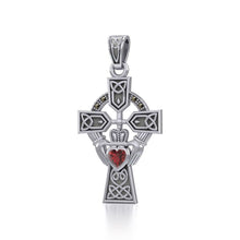 Load image into Gallery viewer, Claddagh Cross Necklace, Irish Cross, Celtic Cross Jewelry, First Communion Gift, Mom Gift, Celtic Cross Necklace, Religious Jewelry
