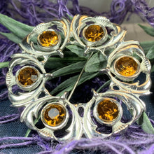 Load image into Gallery viewer, Crystal Celtic Thistle Brooch