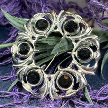 Load image into Gallery viewer, Crystal Celtic Thistle Brooch
