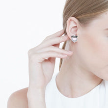 Load image into Gallery viewer, Traditional Irish Claddagh earrings symbolizing love, loyalty and friendship. Sterling silver Irish jewelry Celtic Crystal Designs