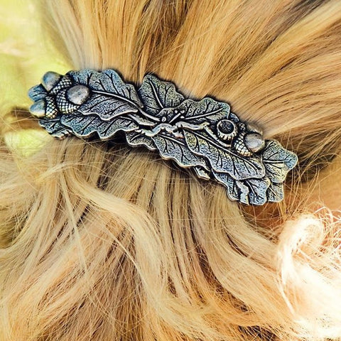 Load image into Gallery viewer, Oak Leaf Hair Clip