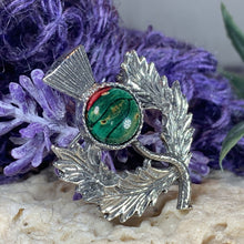 Load image into Gallery viewer, Pewter Heathergems Thistle Brooch