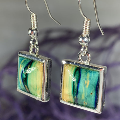 Load image into Gallery viewer, Heathergems Square Earrings - Handmade in Scotland