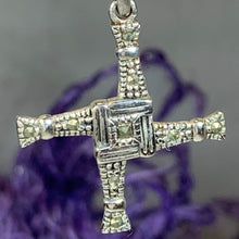 Load image into Gallery viewer, Marcasite Saint Brigid's Cross Necklace