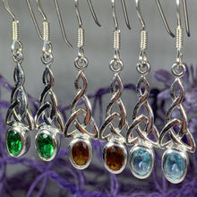 Load image into Gallery viewer, Celtic Trinity Knot Crystal Earrings