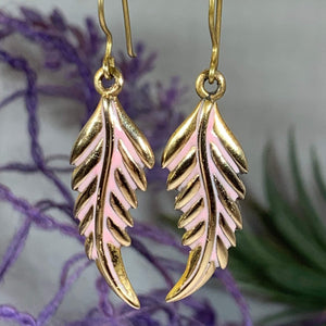 Bronze Feather Earrings