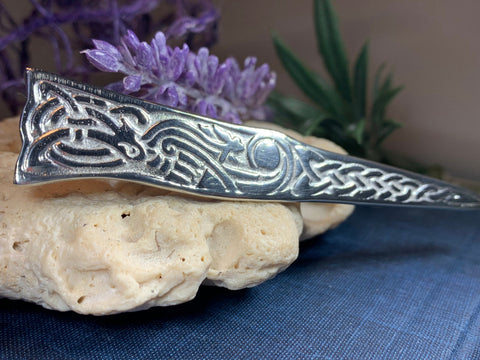 Load image into Gallery viewer, Celtic Dog Kilt Pin - Handmade in Scotland