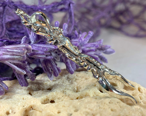 Load image into Gallery viewer, Diver Mermaid Necklace in Sterling Silver