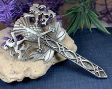 Load image into Gallery viewer, Rampant Lion Sword Kilt Pin
