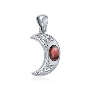 Moon Necklace, Celtic Jewelry, Celestial Jewelry, Wiccan Jewelry, Gemstone Jewelry, Crescent Moon Pendant, Irish Jewelry, Anniversary Gift