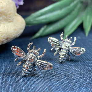 Realistic Bee Post Earrings