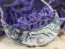 Load image into Gallery viewer, Celtic Horse Necklace, Celtic Jewelry, Epona Necklace, Equestrian Jewelry, Ireland Jewelry, Epona Horse Necklace, Goddess Jewelry, Moonstone
