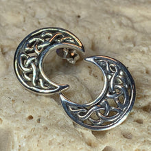 Load image into Gallery viewer, Celtic Crescent Moon Stud Earrings
