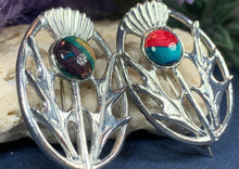 Load image into Gallery viewer, Scottish Heathergems Thistle Brooch