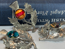 Load image into Gallery viewer, Pewter Heathergems Thistle Brooch