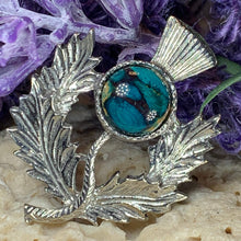 Load image into Gallery viewer, Pewter Heathergems Thistle Brooch