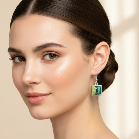 Heathergems Square Earrings - Handmade in Scotland
