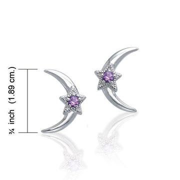 Load image into Gallery viewer, Moon & Stars Post Earrings