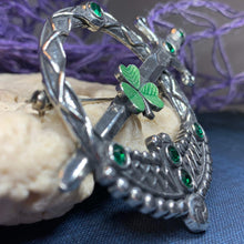 Load image into Gallery viewer, Irish Shamrock Shield Kilt Pin