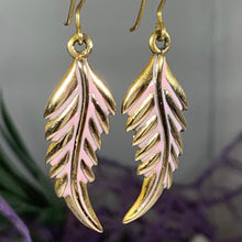 Load image into Gallery viewer, Bronze Feather Earrings
