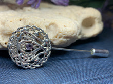 Load image into Gallery viewer, Luckenbooth Pin, Scotland Jewelry, Celtic Brooch, Bride Pin, Outlander Jewelry, Groom Gift, Girlfriend Gift, Wedding Jewelry, Tie Tac Pin