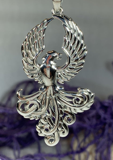 Load image into Gallery viewer, Glory of the Phoenix Necklace in Sterling Silver