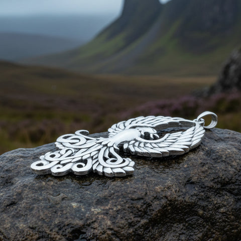 Load image into Gallery viewer, Glory of the Phoenix Necklace in Sterling Silver