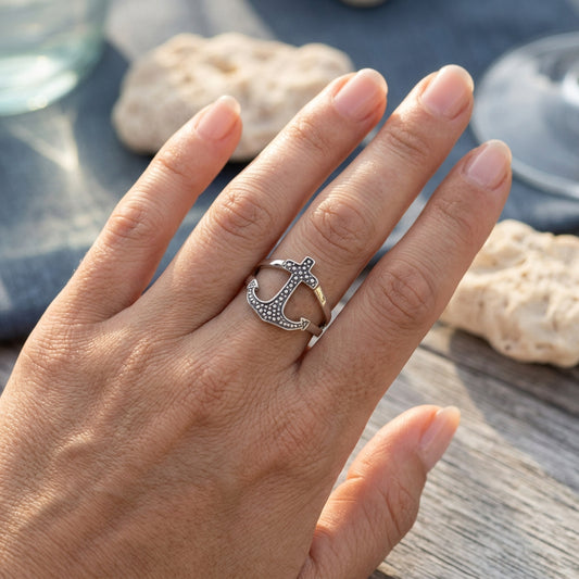 Hope Anchor Ring in Sterling Silver — view 2