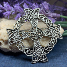 Load image into Gallery viewer, Pewter Celtic Cross Brooch
