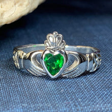 Load image into Gallery viewer, Traditional Irish Claddagh ring symbolizing love, loyalty and friendship. Sterling silver Irish jewelry Celtic Crystal Designs