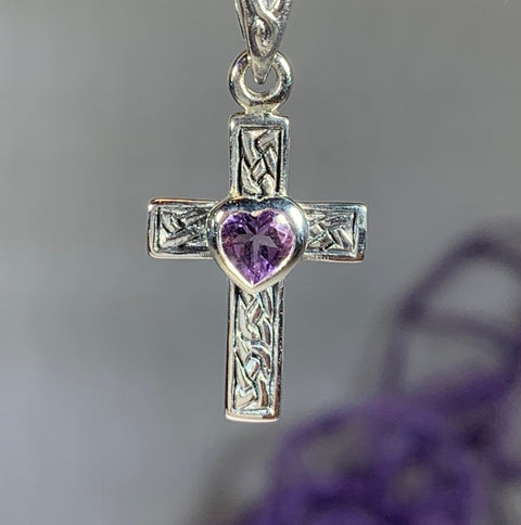 Load image into Gallery viewer, Heart Celtic Cross Necklace