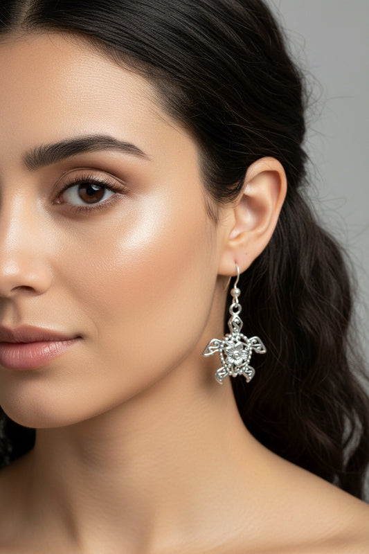 Blooming Turtle Earrings — view 4