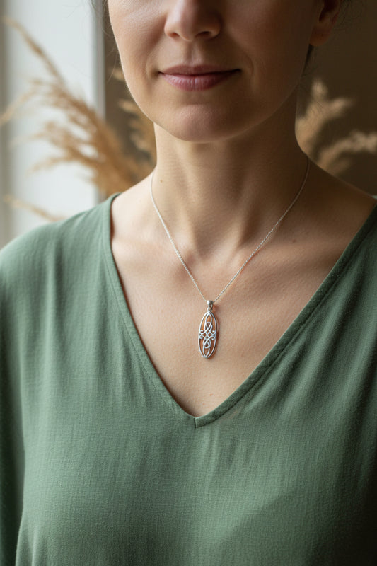 Gillian Celtic Knot Necklace in Sterling Silver