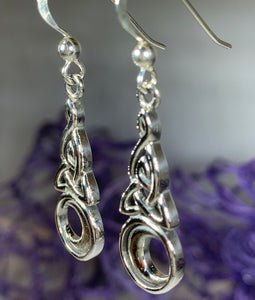 Celtic Knot Moon Earrings