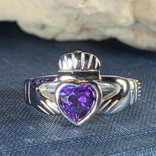 Load image into Gallery viewer, Amethyst Claddagh Ring