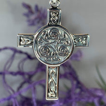 Load image into Gallery viewer, Triskel Celtic Cross Necklace