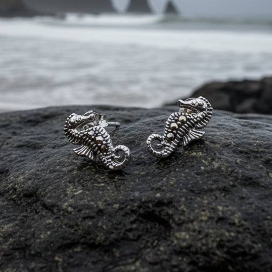 Seahorse Marcasite Earrings