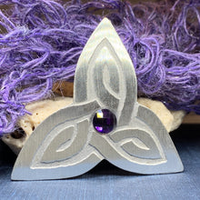 Load image into Gallery viewer, Trinity Knot Crystal Brooch