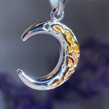 Load image into Gallery viewer, Trinity Knot Crescent Moon Necklace
