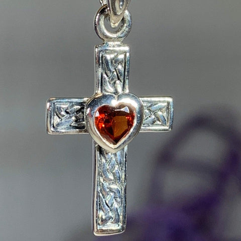 Load image into Gallery viewer, Heart Celtic Cross Necklace