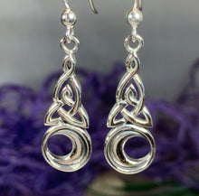 Load image into Gallery viewer, Celtic Knot Moon Earrings
