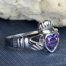 Load image into Gallery viewer, Amethyst Claddagh Ring 03