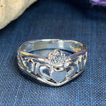 Load image into Gallery viewer, Claddagh Ring, Celtic Jewelry, Irish Jewelry, Celtic Knot Jewelry, Ireland Ring, Irish Dance Gift, Anniversary Gift, Bridal Jewelry